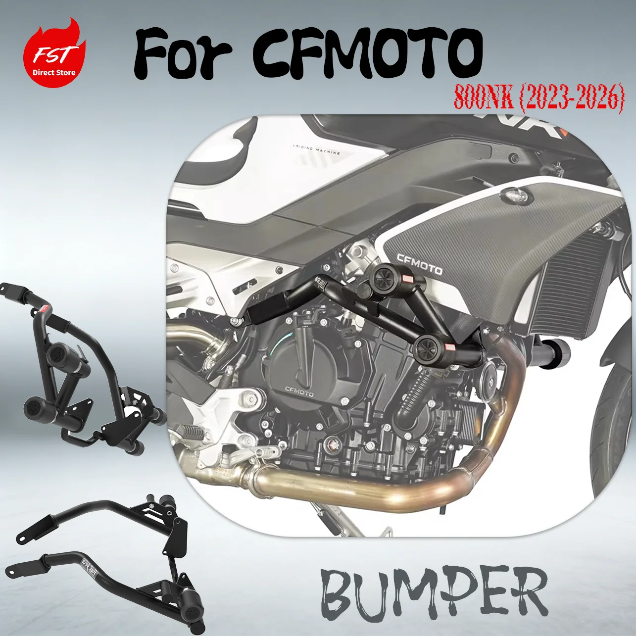 

Комплект защитных дуг и пружинных слайдеров для CFMOTO 800NK (2023-2026), гоночная защита двигателя, противоударные бамперные защитные аксессуары