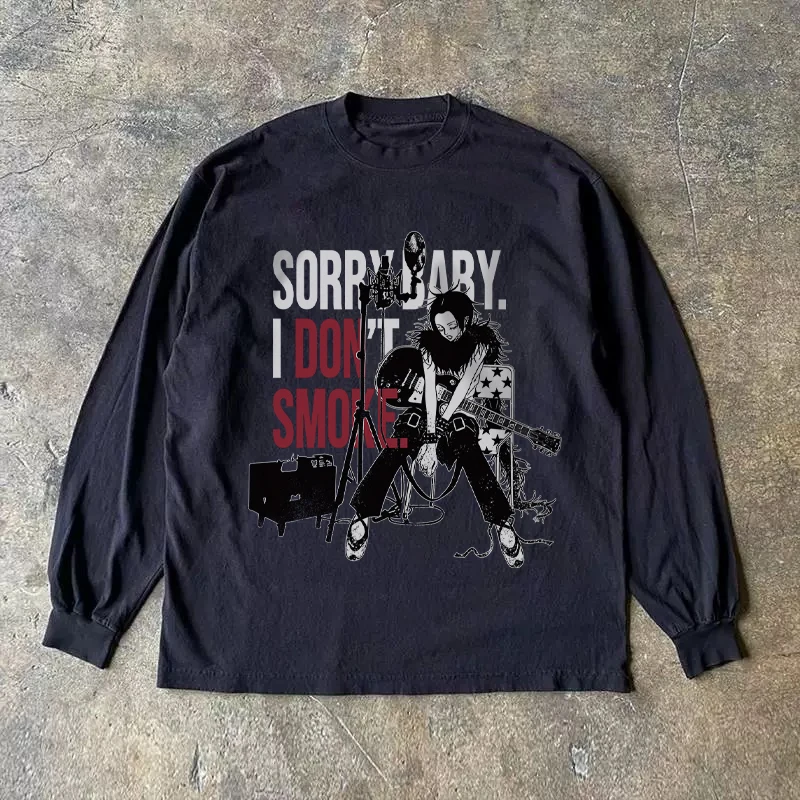 Heavyweight 310g Pure Cotton Long Sleeve T-Shirt Streetwear Versatile Retro Style Men's Women's round Neck Pullover Top