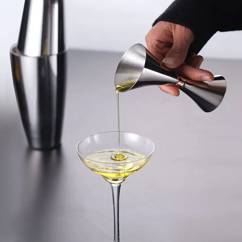 304 الفولاذ المقاوم للصدأ مزدوج رئيس الفن قياس كوب أوقية كوب النبيذ قياس خلاط قياس كوب كأس للنبيذ بار كوكتيل