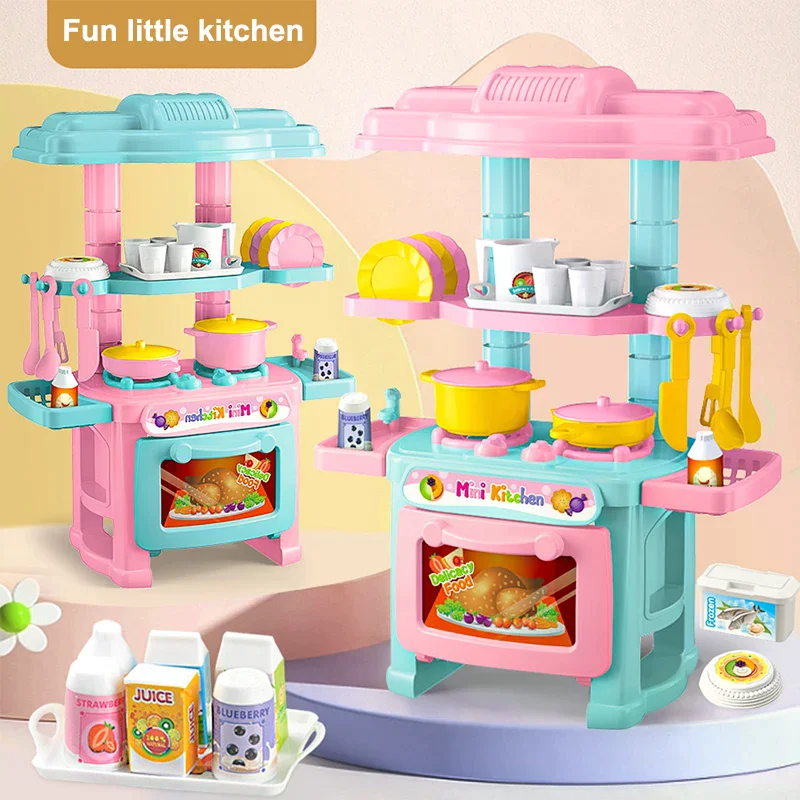 Pretend Play Dollhouse Kitchen Set Miniature Food Toys Birthday Gift for Kids