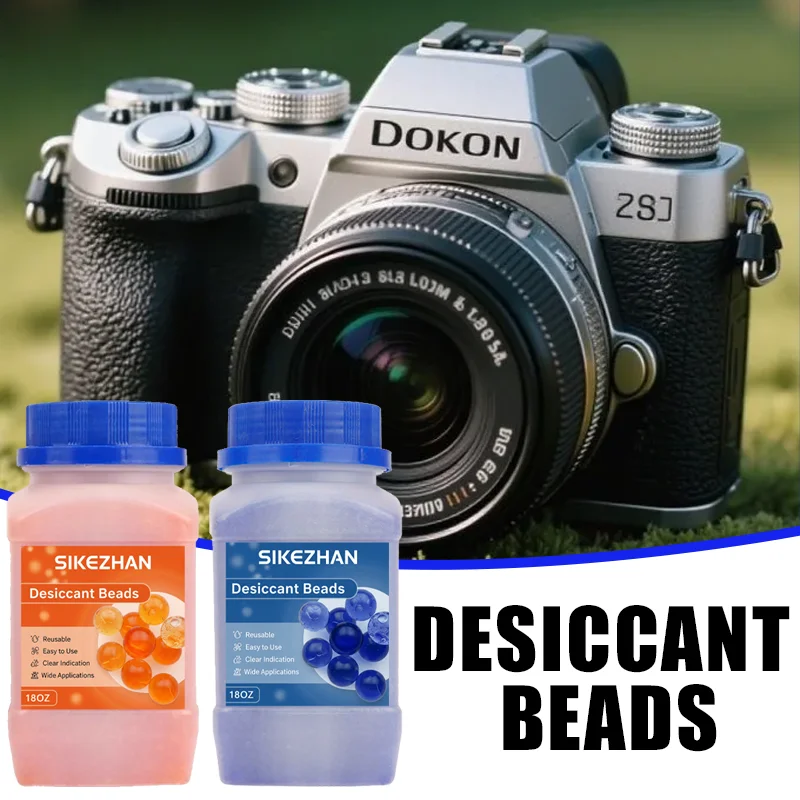 18oz Blue/orange Waterproof Reusable Silica Gel Beads Bottles Moisture Absorber Electronic Product Desiccant Dehumidifie