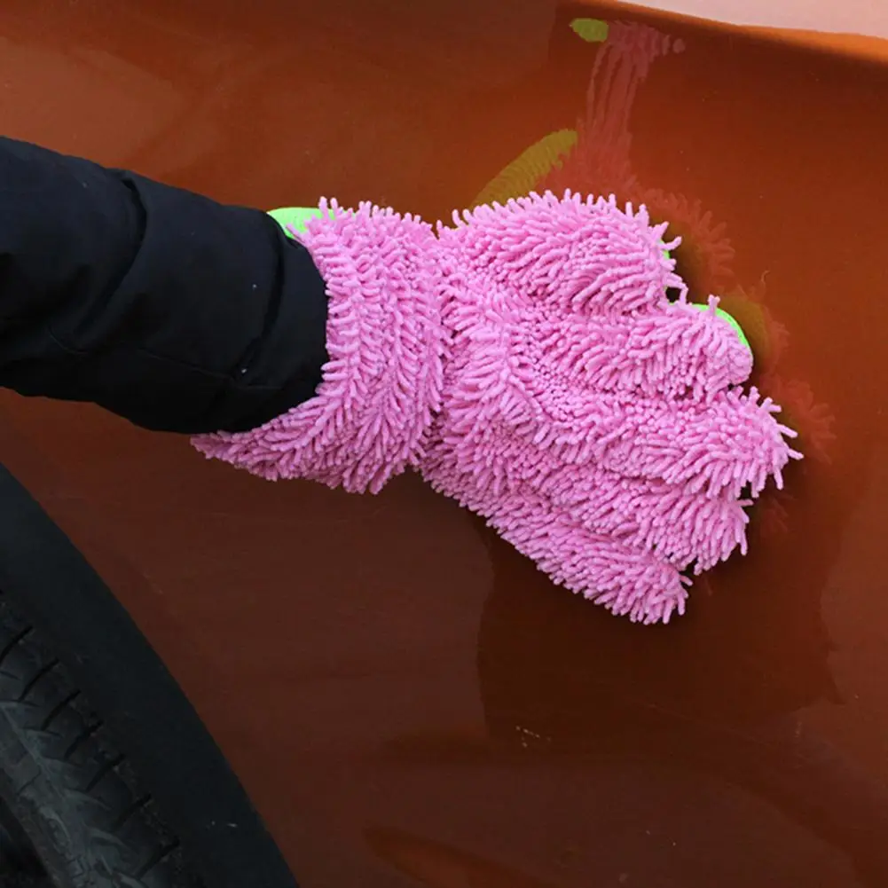 1Pc Convenient Car Wash Mitt  No Shedding Five Fingers Car Cleaning Glove  Car Interior Exterior Cleaning Gloves