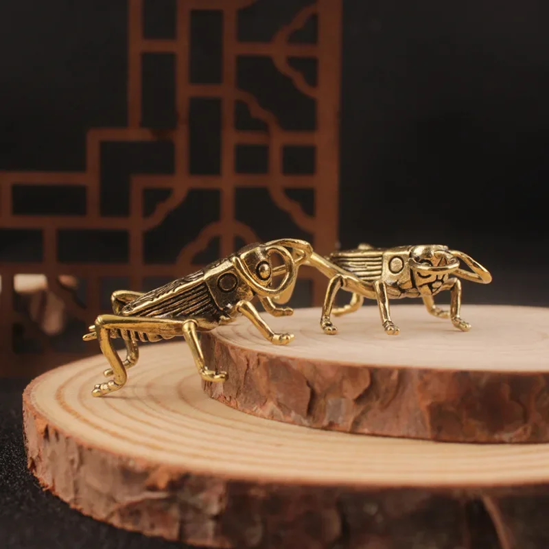1/2Pcs Brass Cricket Crafts Fish Tank Landscaping Insect Wenwan Tea Pet Desktop