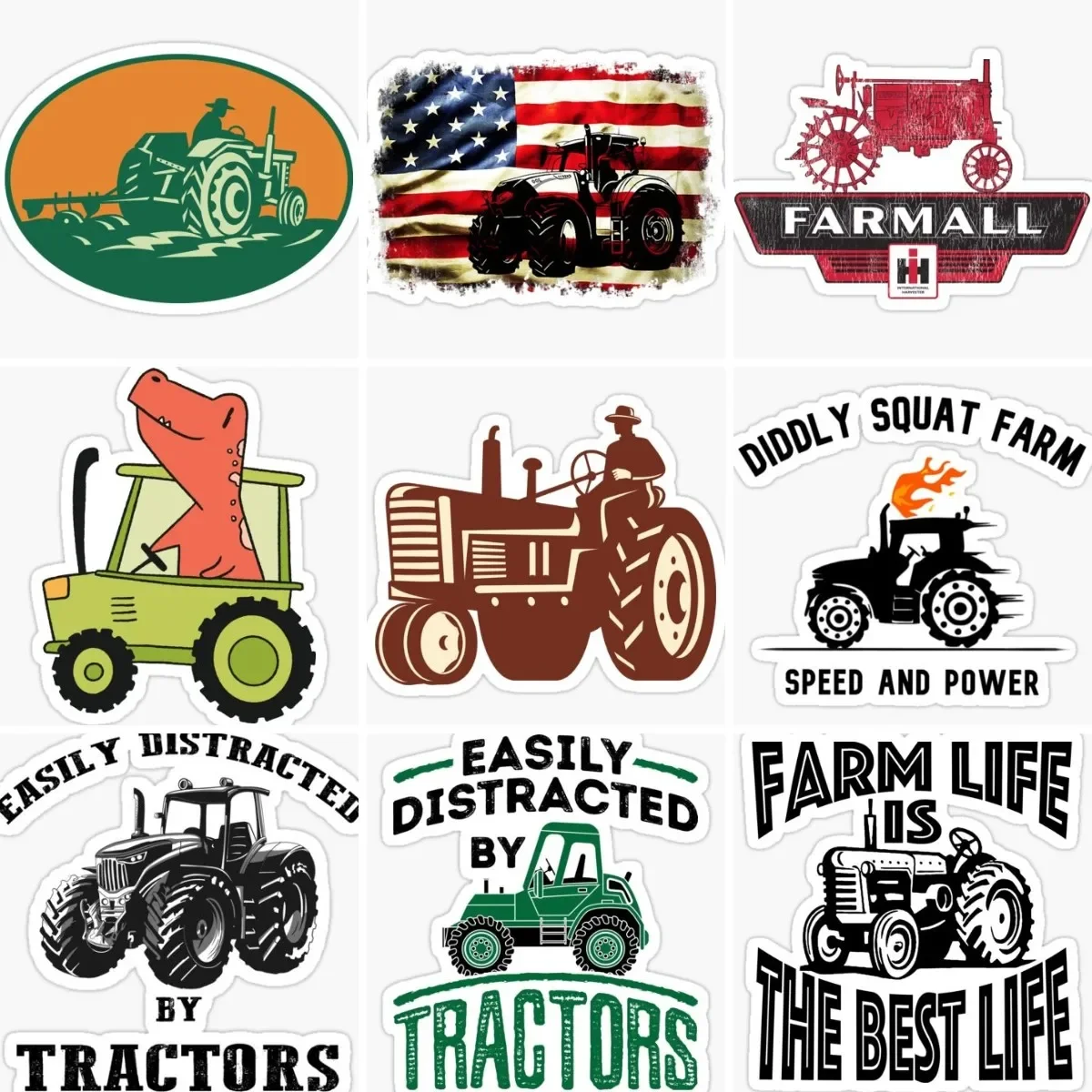 

Tractor Farm Creative Sticker Laptop Stickers Truck Car Laptop Motorcycle Glass Helmet Racing Camper Off-road Window Wall Decal