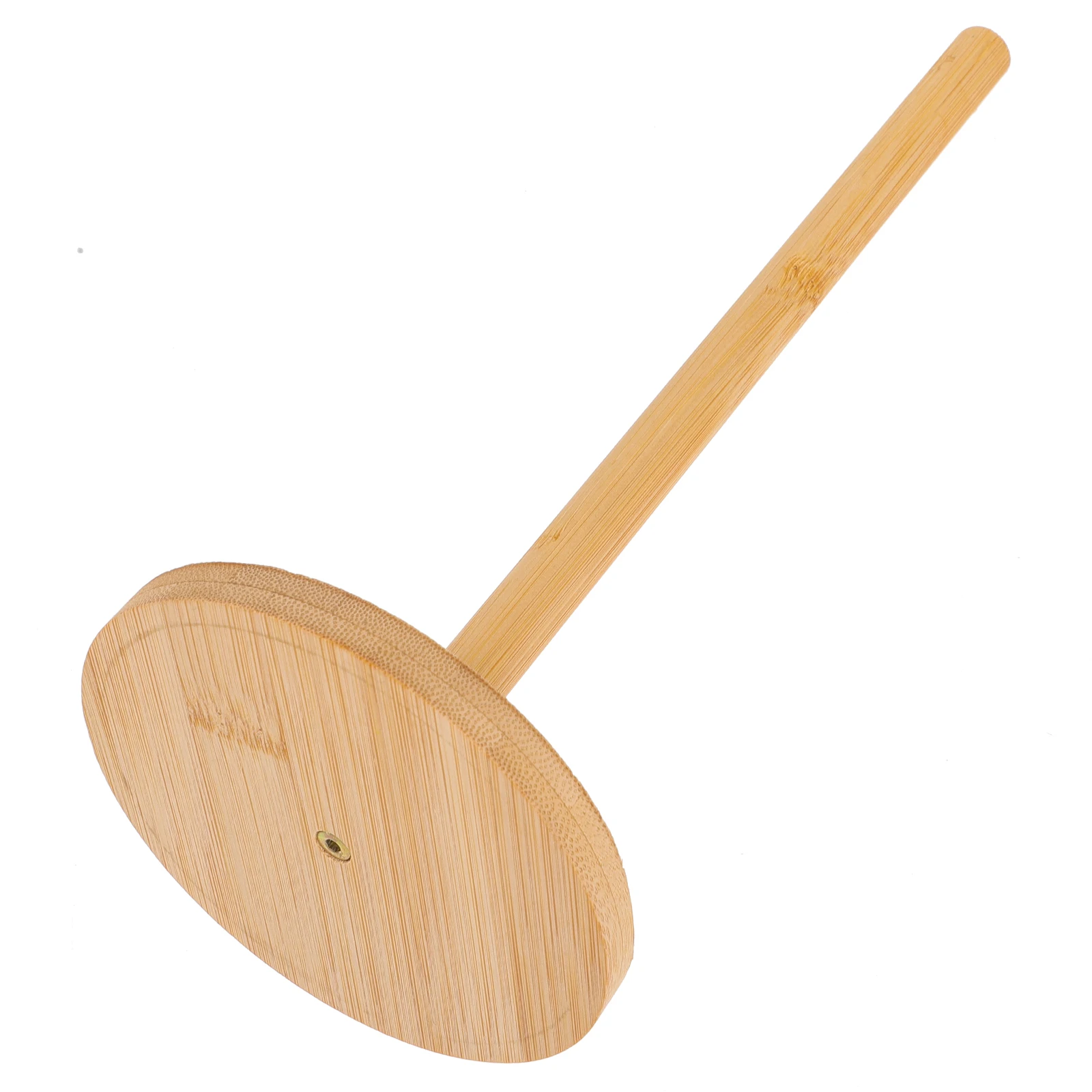 

Bamboo Paper Towel Holder Kitchen Bathroom Stand Round Design Durable Easy Install No Drilling Vertical Space Saving Decorative