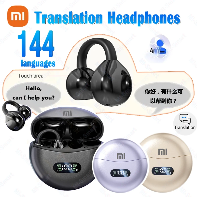 Xiaomi Wireless BT AI Translation Earbuds Accuracy 144 Languages Real-time Language Translation Earphones Smart Voice Translator