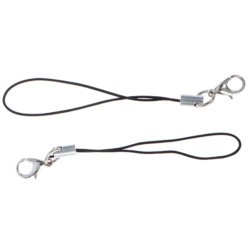 10Pcs Lanyard Keychain For USB Flash Drive Strap String Black DIY Keychain Phone Hanger Clips Lobster Clasp Rope Bag Key Ring