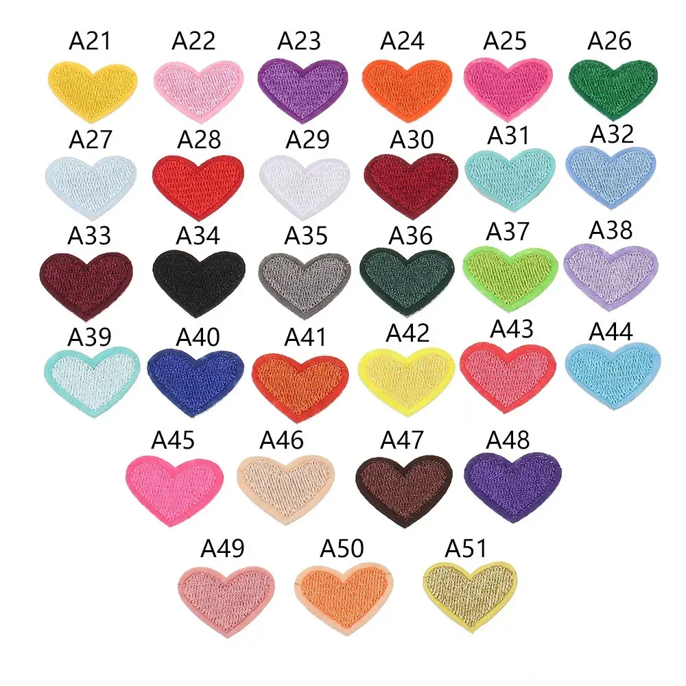 Heart Shape Patches for DIY, Color Applique, T-Shirt Iron on Clothes, Jeans Stickers, Hats, Backpacks, 10Pcs