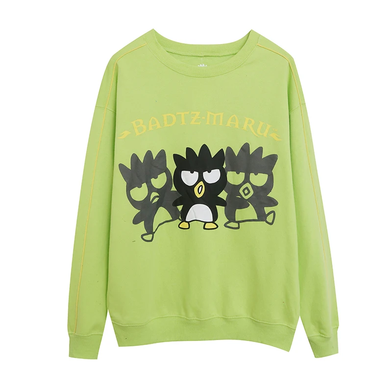 

Милая мультяшная аниме-толстовка с круглым вырезом, длинными рукавами, на флисовой подкладке, свободного кроя, спортивная, модная, универсальная, очаровательная женская худи