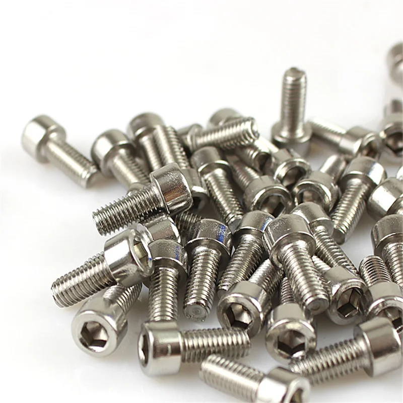 10pcs Bicycle Hexagon Screws Brake Rotor Bolts M5x12mm Stainless Steel Road Bike Fixing Screws Silver Cycling Accessory MTB Part