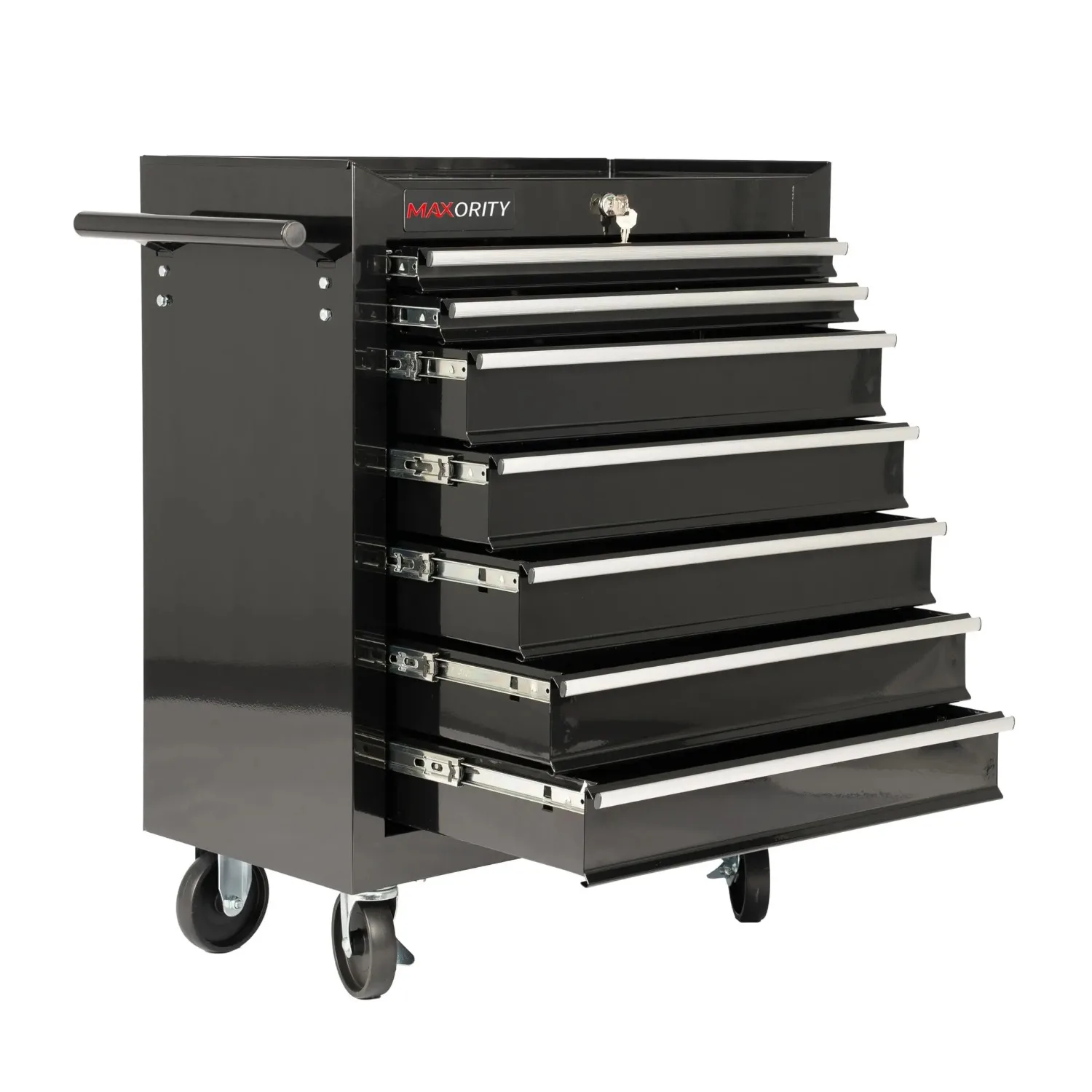 7-Drawer Heavy-Duty Rolling Tool Chest Cabinet with Lock Mobile Cart for Garage & Workshop, Black