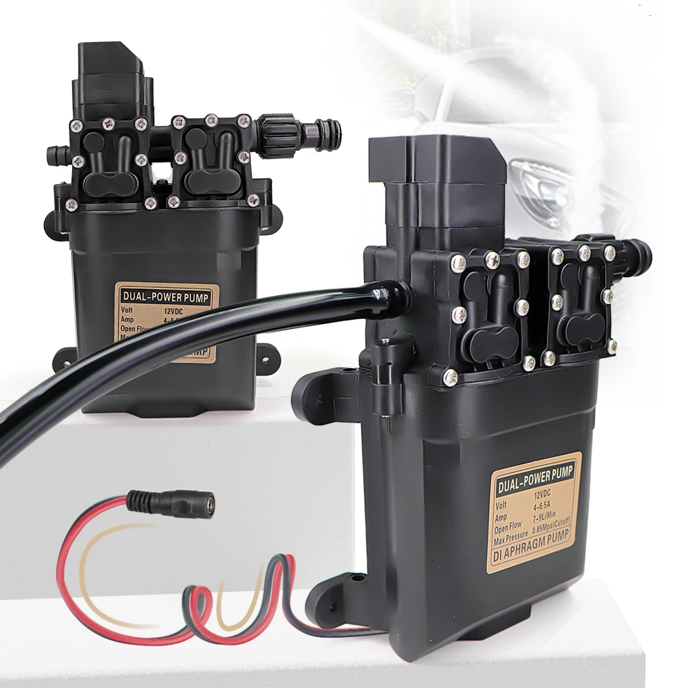 

Умный мембранный водяной насос высокого давления для сада, 12 В постоянного тока, 7-9 л/мин, самовсасывающий мембранный водяной насос под давлением с автоматическим управлением