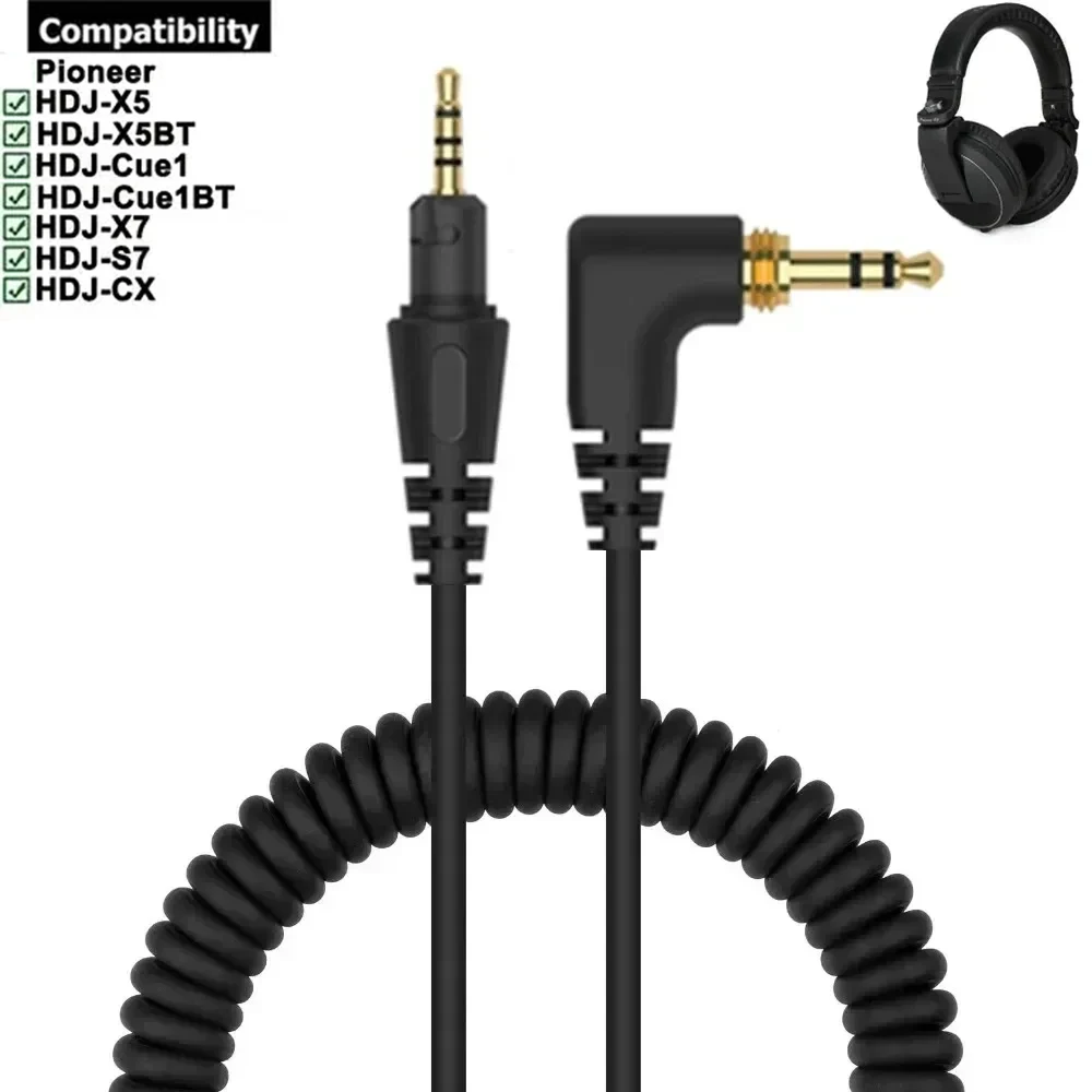 Replacement Spring Cable Extension Cord For Pioneer DJ HDJ-X5 HDJ-X5BT HDJ-X7 HDJ-S7 HDJ-CX HDJ-Cue1 HDJ-Cue1BT Headphones