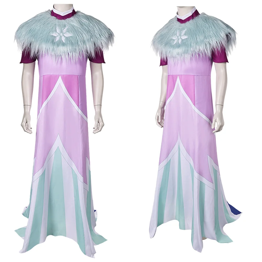 Cartoon Helluva Cosplay Boss Andrealphus Role Costume Men Long Skirt Fur Shawl Hallowmas Party Uniform Carnival Role Play Suits