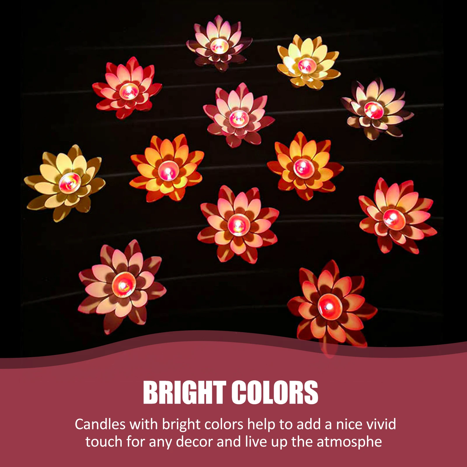 

5pcs Lotus Lamp Eco-Friendly Decorative Light Festival Party Wedding Home Blessing Lamp Led Lighting Bright Vivid Touch
