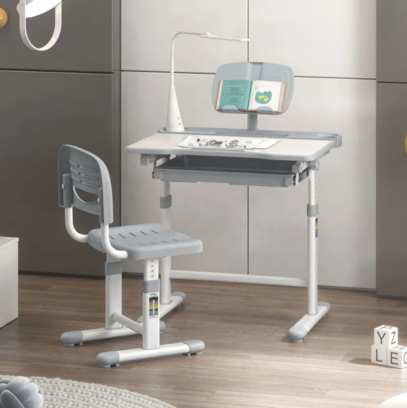 Juego de mesa y silla para niños, mueble escolar de gran almacenamiento, altura ajustable, escritorio de estudio ergonómico, nuevo precio competitivo