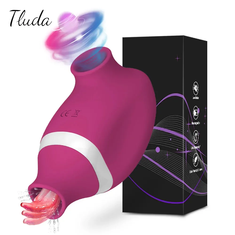 2 في 1 اللسان لعق البظر مصاصة هزاز للنساء Cilt الحلمات مص محفز الإناث معدات الاستمتاع واللعبة الجنس للنساء