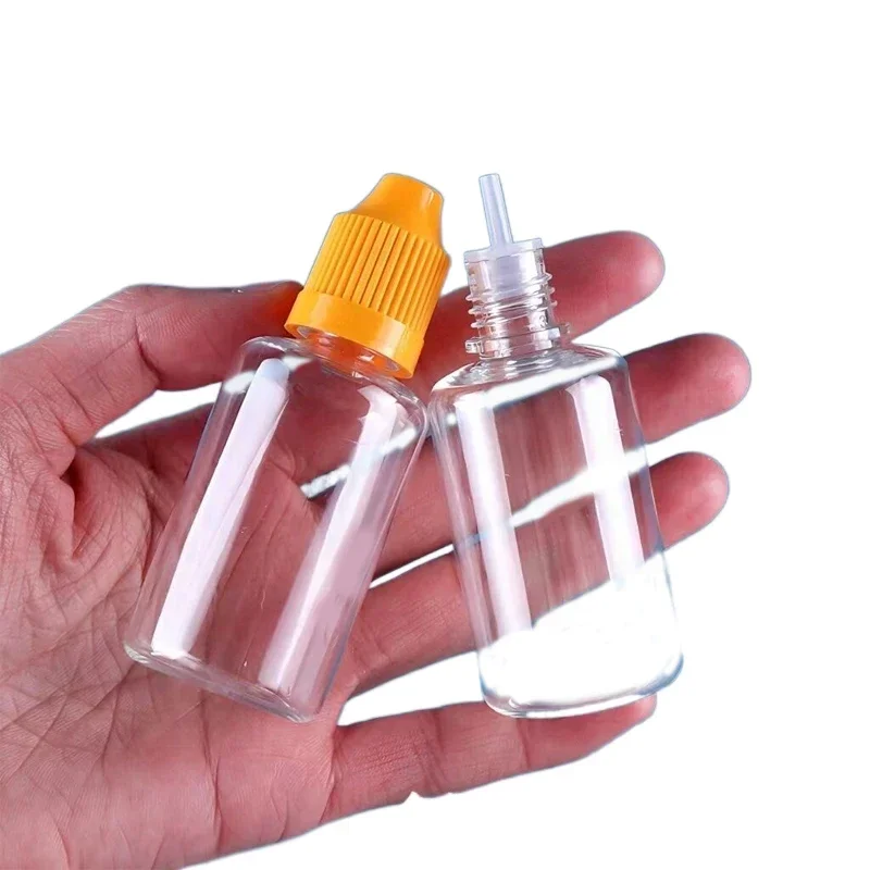 Flacon compte-gouttes vide en plastique PET transparent, bouteille d'échantillon, distributeur de liquide pour les yeux, conteneurs rechargeables, 3/5/10/15/20/30/50/100ml, 5 pièces