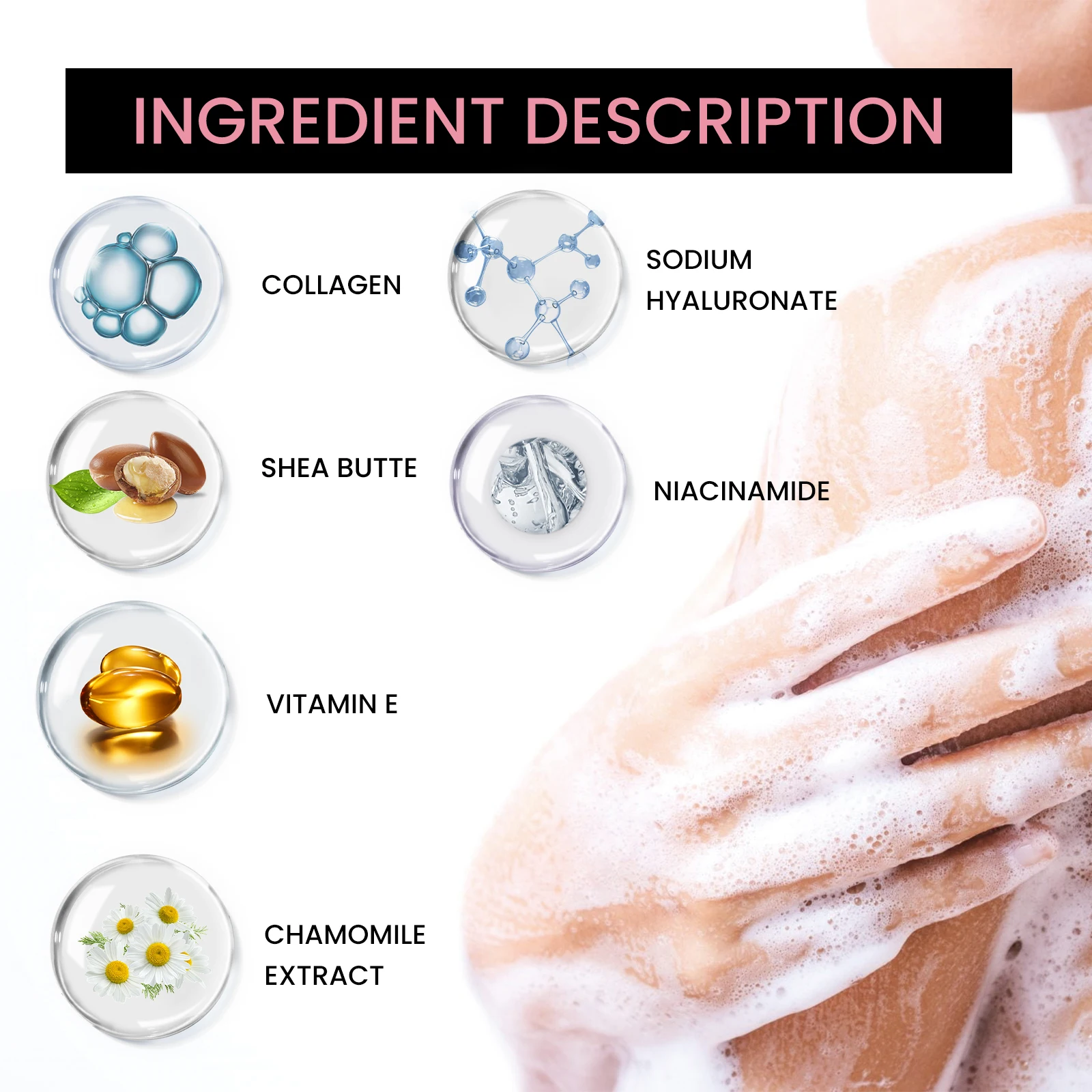 OUHOE 뷰티 비누 겨드랑이 팔꿈치 관절 브라이트닝 스킨 브라이트닝 바디 클렌징 모이스춰 라이징 목욕 비누 3pcs