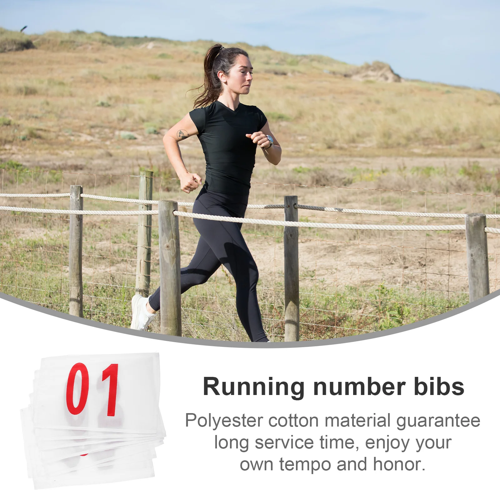 

10 Sheets Running Number Bibs Polyester Cotton Race Bibs for Marathon Competition Sports Event Supplies Portable Replacement Bib