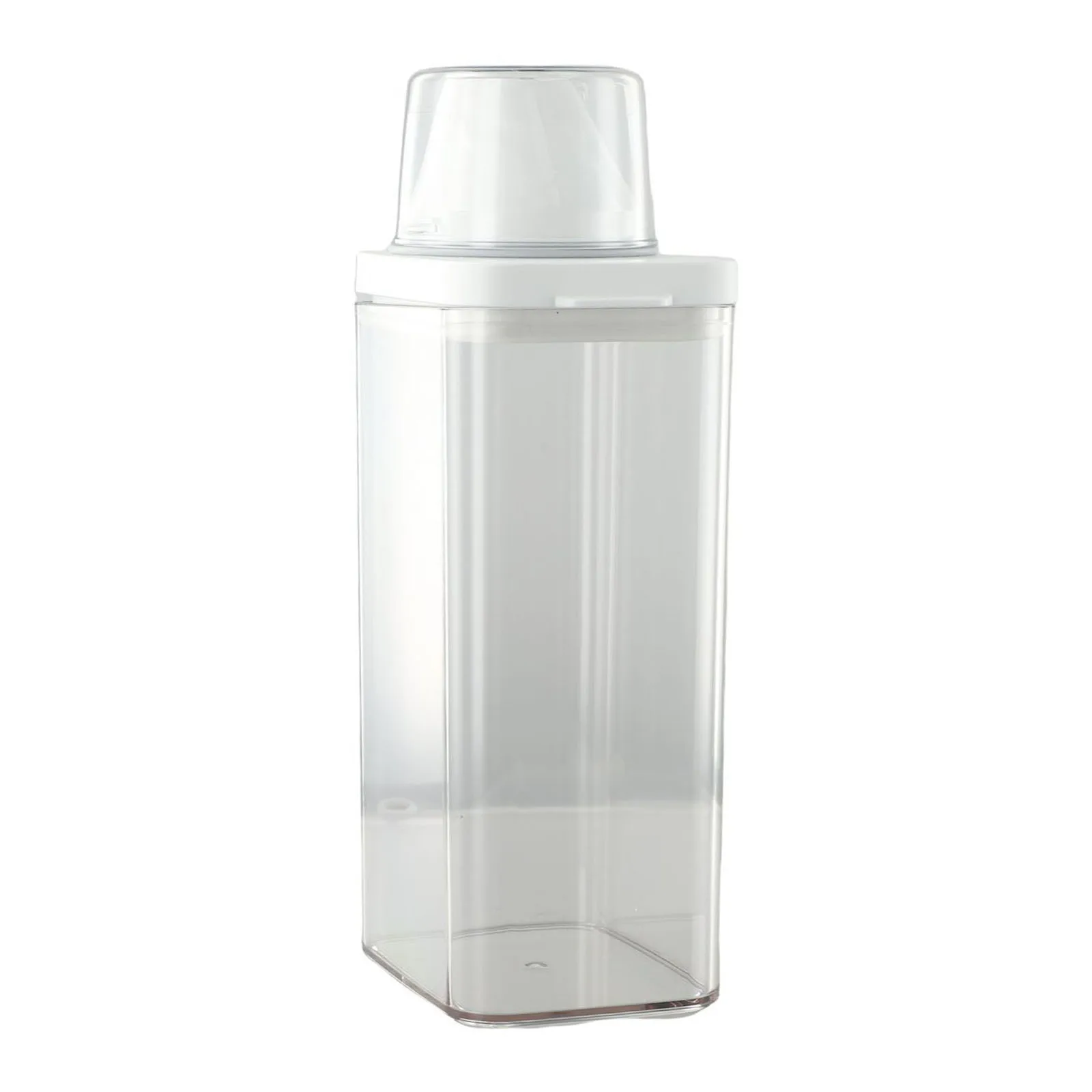 Laundry Detergent Storage Container with Airtight Double Seal Lid and Integrated Measuring Cup for Accurate Powder Portioning