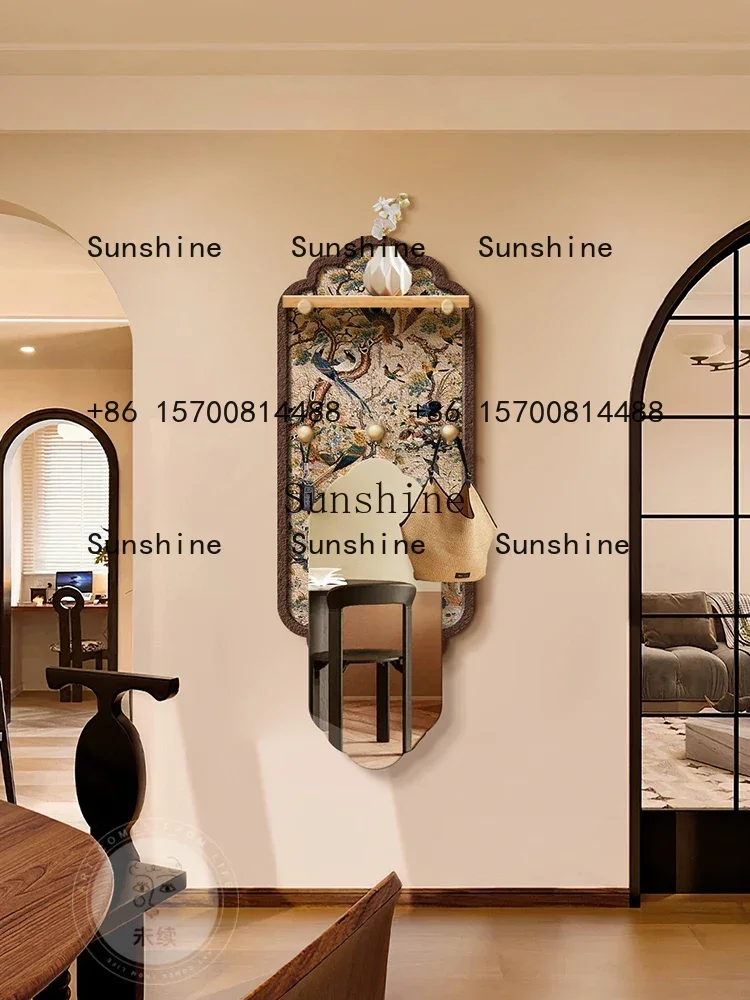 Medieval style entrance decorative painting mirror three-dimensional sandstone hanging paintingR