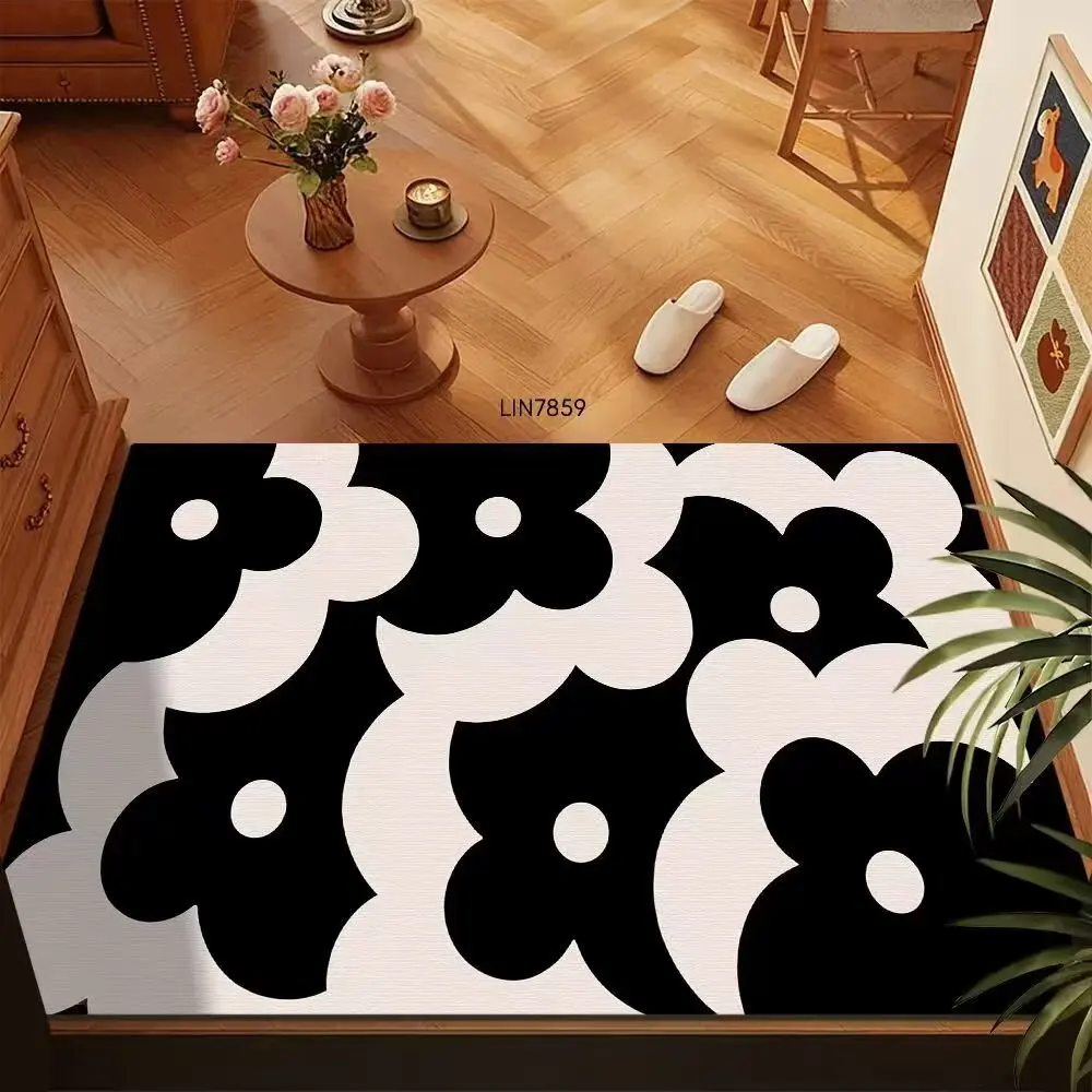 VIKAMA Bathroom Water-Absorbing Rug Kitchen And Bathroom Entrance Anti-Slip Foot Mat, Entrance Small Carpet, Home Decoration