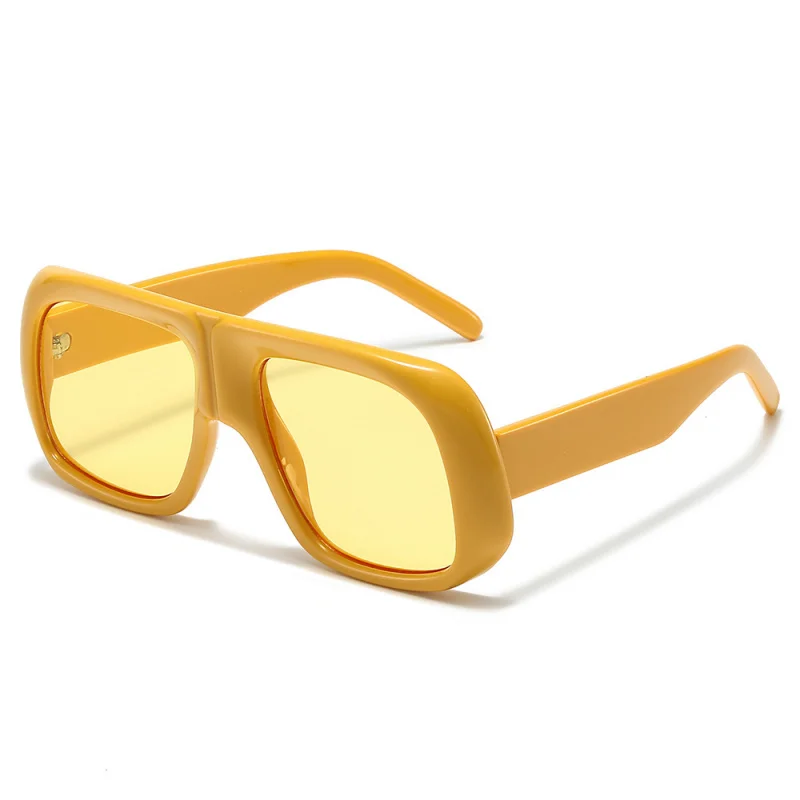 Oversized Sunglasses Men Brand Designer Pilot Styles Flat Top Large Sun Glasses UV400 Square Lens Sun Screen Beach Eyewear