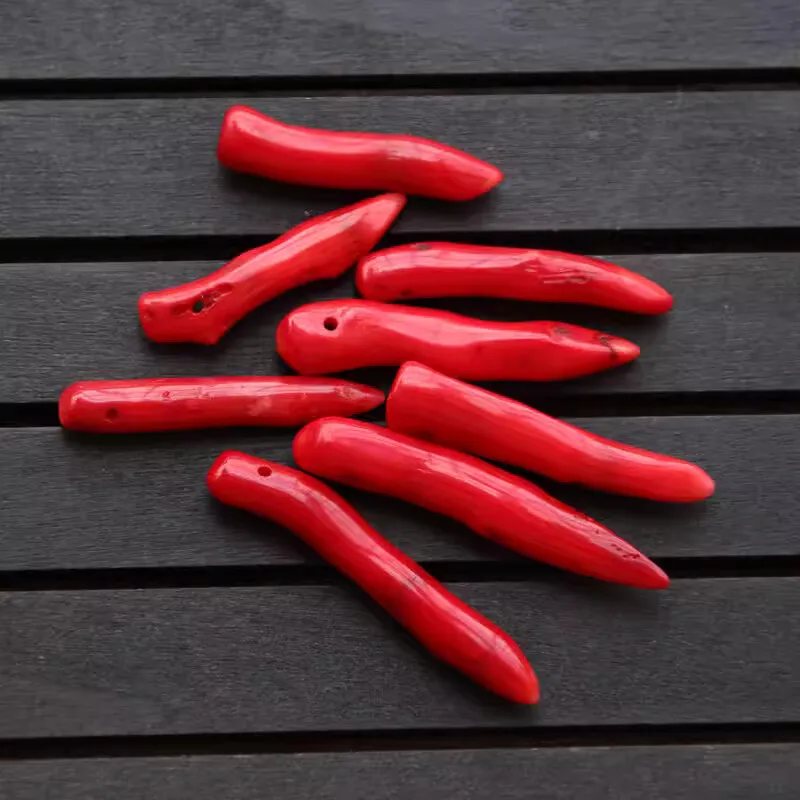 30pieces red Coral 30-60mm  for DIY jewelry making  loose beads FPPJ wholesale  nature gemstone