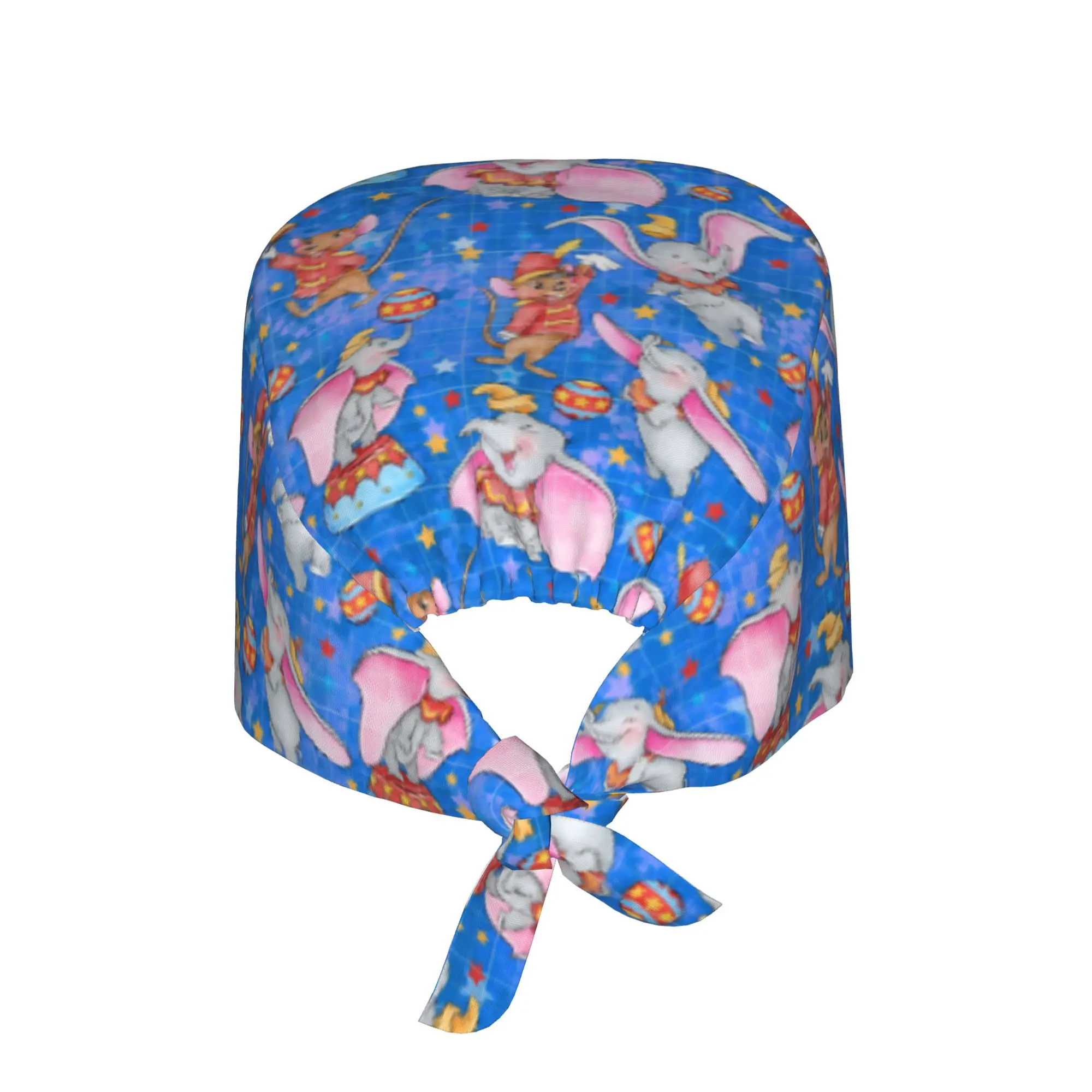 Custom D-Dumboes Anime Working Cap Surgical Hats Women Men Elephant Pattern Operating Room Cap Nursing Cap Lab Works Hat