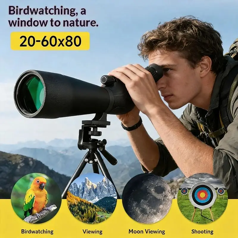 Birdwatching Monocular Zoom High Power High Definition Waterproof Portable Outdoor Concert Target Viewing Lens 80mm
