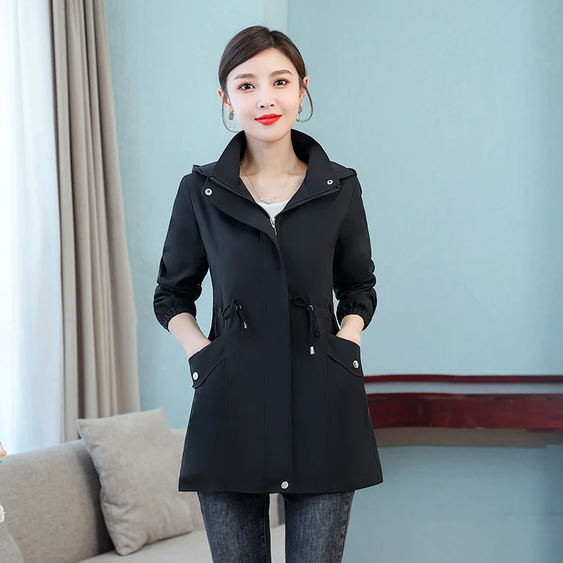 

New Lady Korean Of Versatile Hooded Jacket For Spring Autumn Commuting Women'S Loose Fashion And Trendy Casual Coat Female