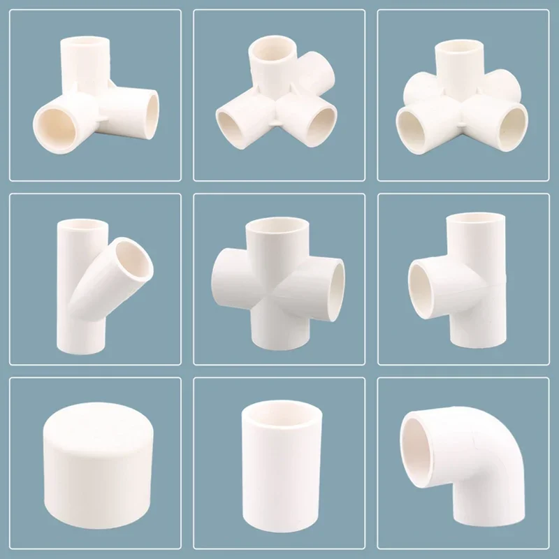 20/25/32/40/50mm PVC Pipe Connector Straight Elbow Tee Cross Joints Water Pipe Adapter 3/4 Ways Supply Joint DIY Accessories