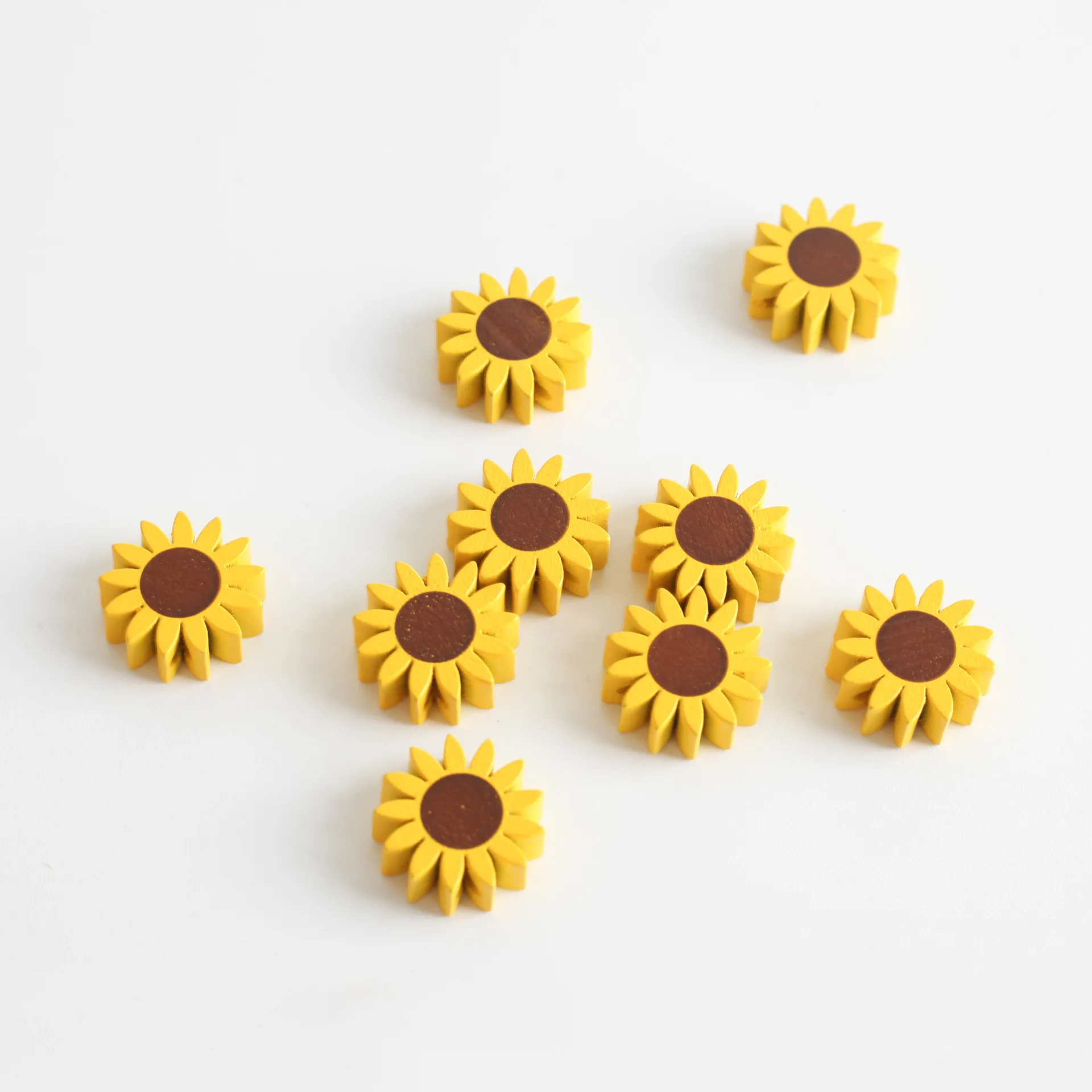 Sunflower Hemp Rope Tassel Bead String Wreath DIY Wooden Decoration Crafts Kid Toy Bracelet Accessories For Jewelry Making