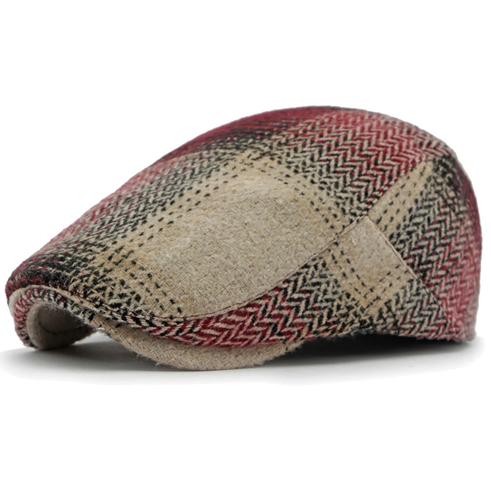 

MZ4238 Berets for Men Women Spring Autumn Winter Wool Beret Hat Vintage Plaid Ivy Flat Cap Male Female Artist Painter Beret Cap