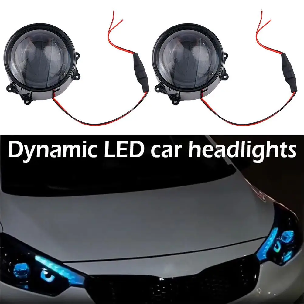 Car Devil Eye Lens Light Auto Dynamic Headlight Demon Definition Lantern Automobile High Inches 3 Eye Retrofit 12V Control H1P0