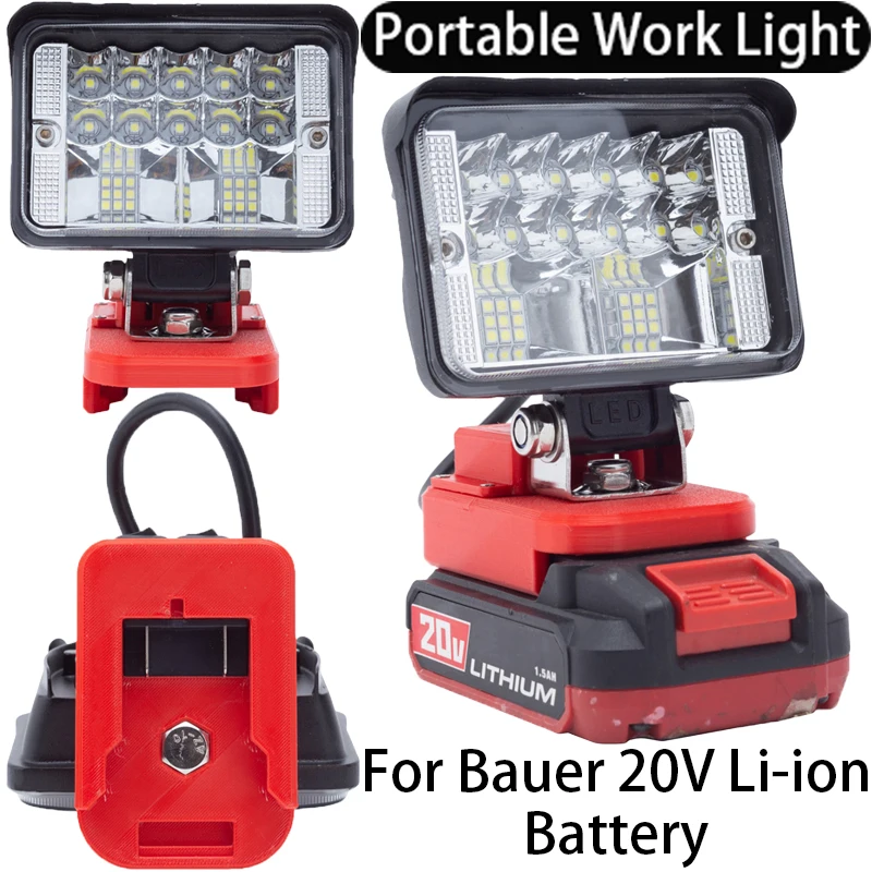 

Portable Work Light for Bauer 20V Li-ion Battery with USB Fast Charging Cordless LED Work Home Camping Outdoor Travel Light