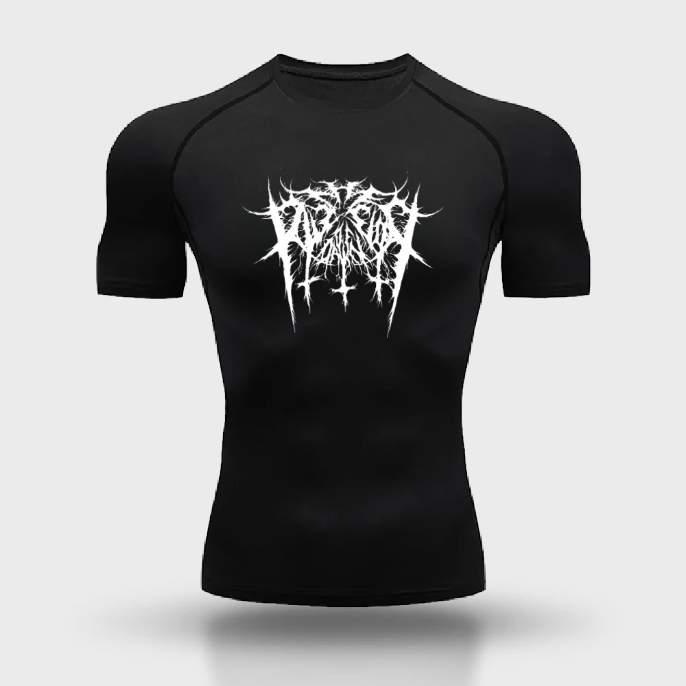 

Мужские сжатые рубашки с рисунком и принтом, упражнения в тренажерном зале для бодибилдинга, футболки для бега, быстросохнущие колготки с короткими рукавами S-3XL