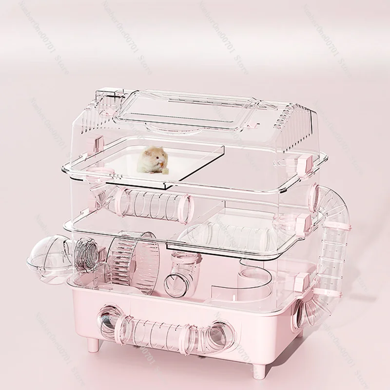 hamster cage large luxury villa supplies three-layer acrylic panoramic transparent golden bear special nest