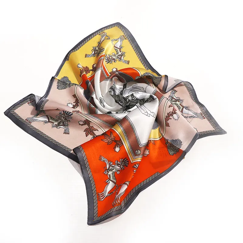 French fashion spring new silk small handkerchief 100% mulberry silk decorative scarf high-end silk small handkerchief headscarf