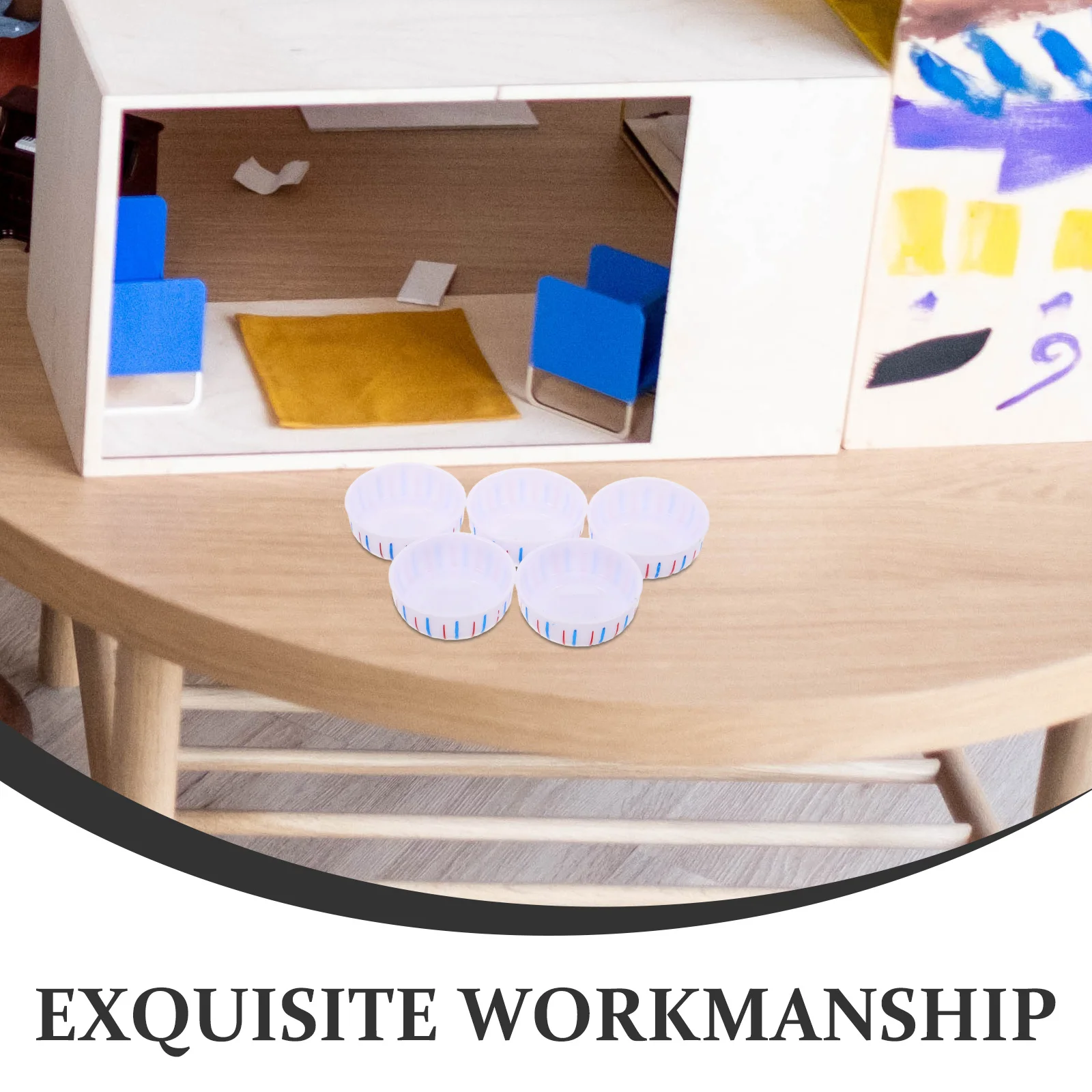 20 Stuks Miniatuur Plastic Ramen Kommen Ronde Kleine Keuken Gerechten Fantasiespel Serveerschalen Mini Poppenhuis Accessoires Micro