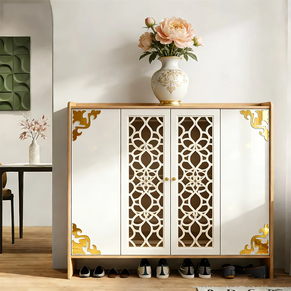 Light Luxury Acrylic Mirror DIY 8PCS 20CM Decal Self Stick Wall Cabinet Wardrobe Makeup Mirror Frame Household Indoor Gift 1MM