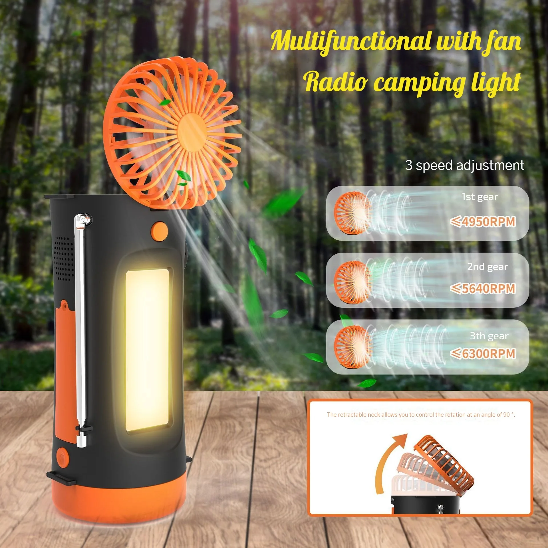 

MD-101S With Fan Emergency Radio Disaster Prevention Equipment Hand-Generated LED Flashlight SOS Alarm AUX Expansion Function