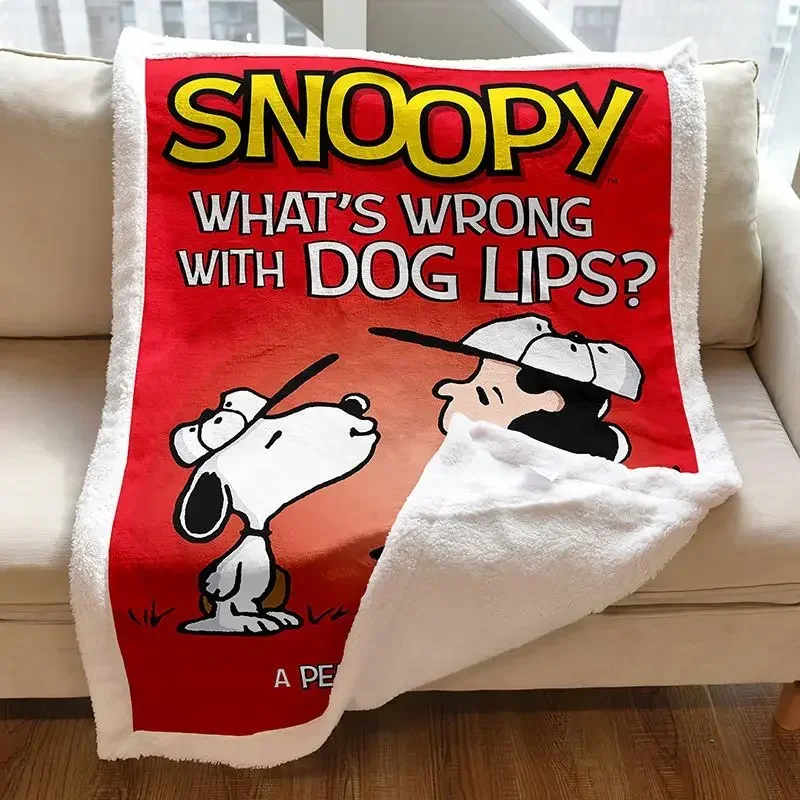 Charlie Brown Lucy Linus Snoopy cute cartoon pattern digital printing thickened warm and comfortable blanket for men and women