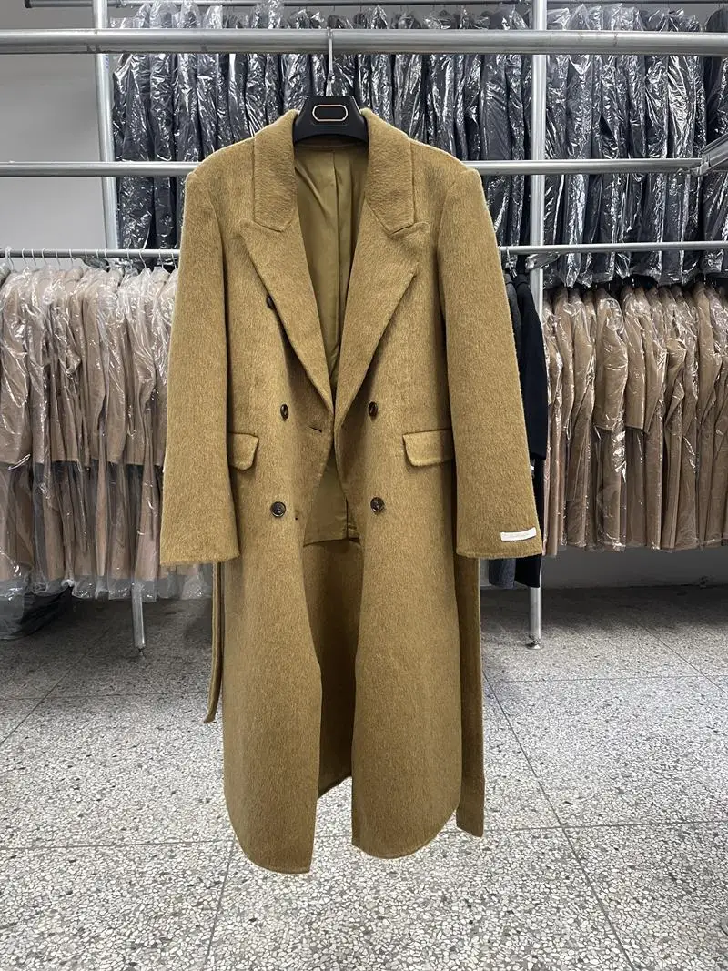 

New Korean Handmade Wool Plus Size Xlong Coat Female Women Turn Down Collar Luxury Double Side Winter Coats and Jackets Women
