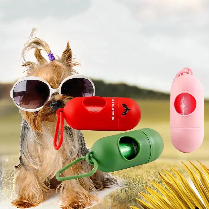 

Pet Garbage Bag Dispenser Outdoor Fecal Collection Bag Storage Bag with Coiled Capsule Shell Pet Supplies Accessories