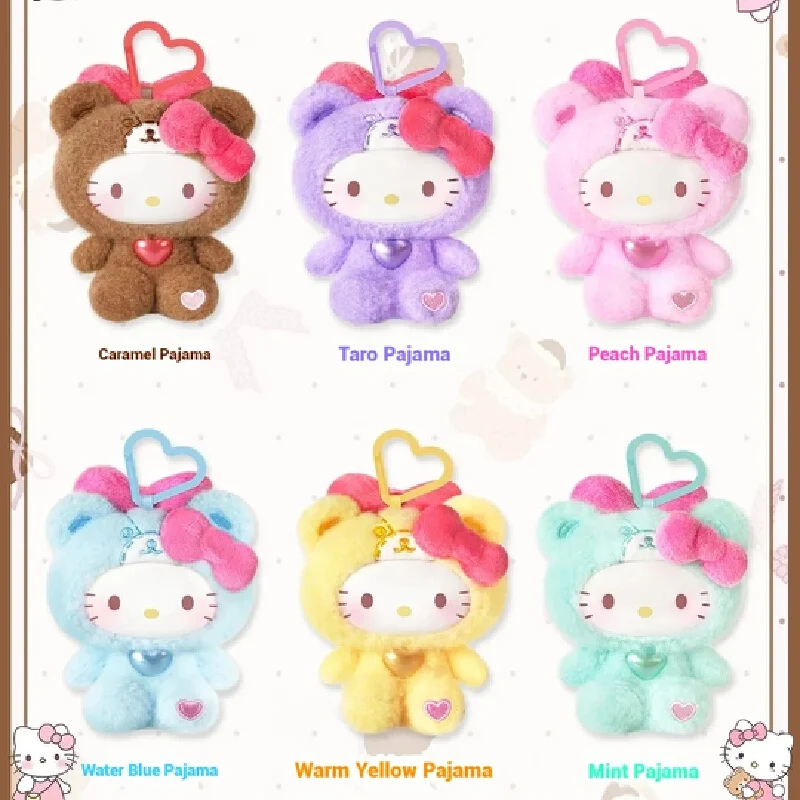 

Новая оригинальная пижамная серия Hellokitty Teddy, глухая коробка, плюшевый кулон, брелок, виниловая фигурка, игрушка, подарок на день рождения для детей, Хэллоуин