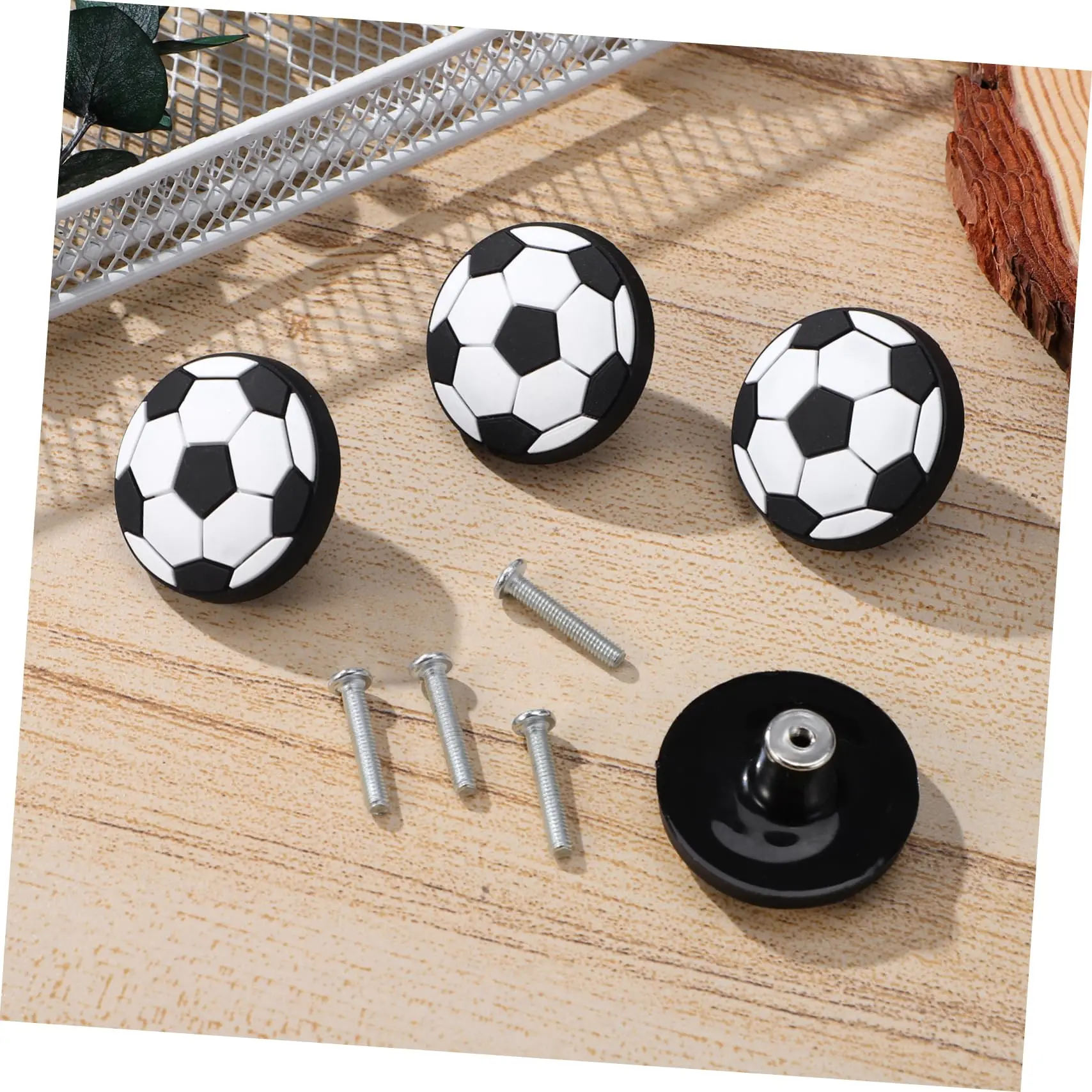 Soft Rubber Soccer Cabinet Knobs 6PCS Anti Collision Drawer Pulls Funny Sports Gifts for Boys Kids