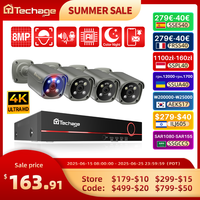 Techage 8CH 5MP 8MP 4K POE Camera System Two Way Audio Colorful Night Smart AI Face Detection CCTV Video Surveillance Clearance