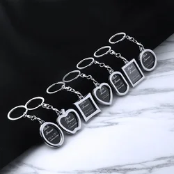 Photo Keychain 7 Designs Mini Creative Metal Alloy Heart Square Round Oval Insert Photo Picture Frame Keyring Llaveros Keychain